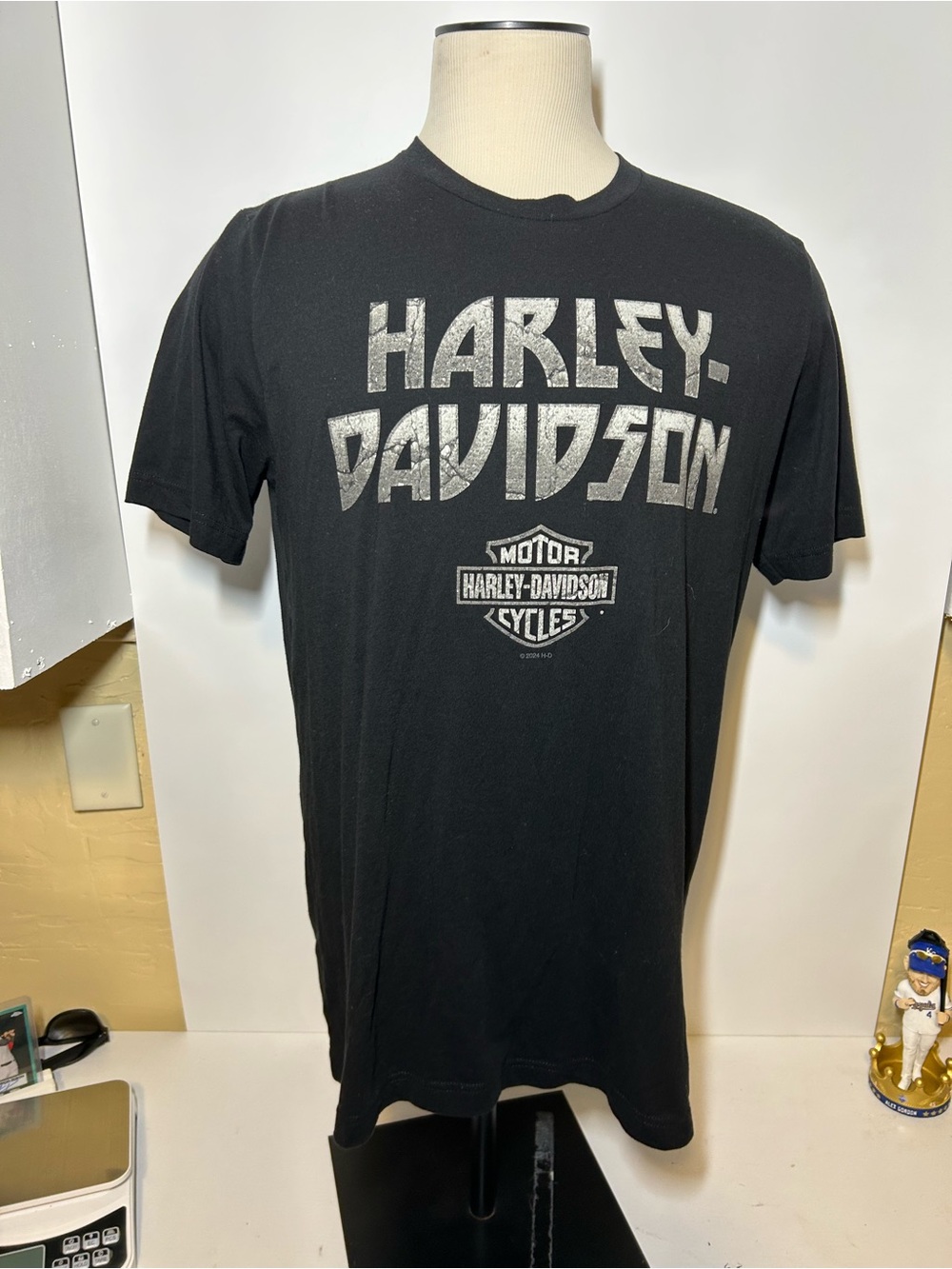 Harley-Davidson Black T-Shirt with Silver Logo Print
